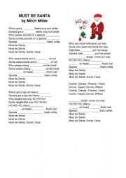 Must Be Santa - a song worksheet for beginners and above