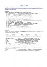 English Worksheet: MAKE & DO #1