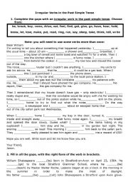 English Worksheet: Simple Past Exercises