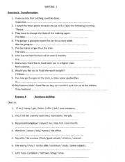 English Worksheet: Writing exercise 