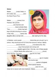 Malala simple past irregular exercise