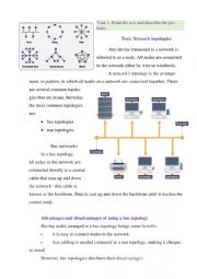 English worksheet: network topologies