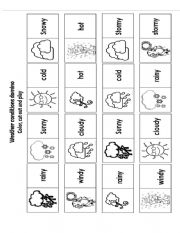 English Worksheet: Weather conditions domino