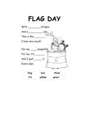 English Worksheet: flag day
