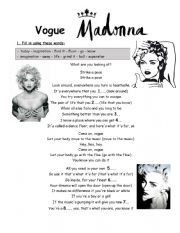 English Worksheet: Vogue - Madonna