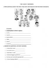 English Worksheet: Family members