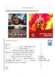English Worksheet: Postacrd from the Notting Hill Carnival