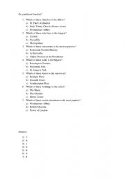 English Worksheet: Do you know London? Test + superlatives 