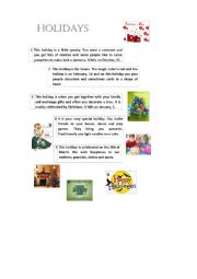 English Worksheet: Holidays
