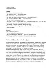English Worksheet: Writer�s effect