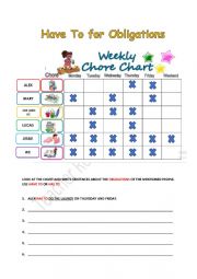 English Worksheet: Have to for obligatiosn