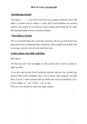 English Worksheet: Writing examples