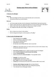 English Worksheet: Writing a dialogue