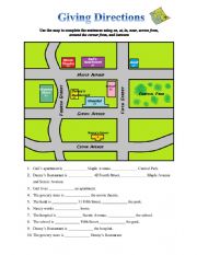 English Worksheet: Giving directions