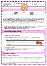 English Worksheet: Full term test N 2 7th form