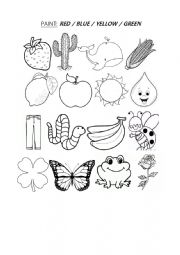 English Worksheet: Colours