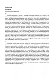 English Worksheet: Frankenstein - The story begins