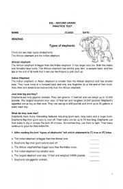 ESL-SECOND GRADE PRACTICE TEST