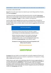 English Worksheet: Brexit �opportunity to ban supertrawlers from UK waters�
