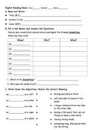 English Worksheet: Seven Blind Mice