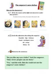 English Worksheet: The emperor�s new clothes