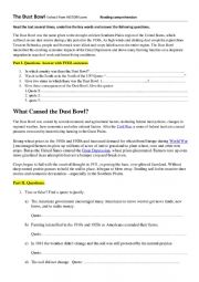 Dust Bowl reading comprehension