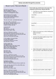 English Worksheet: Hozier and Shakespeare