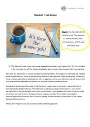 English Worksheet: job seeker