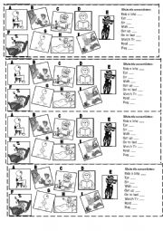 Present simple verbs matching