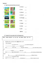 Revision prepositions of movement/past simple/could