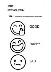 English Worksheet: How are you?