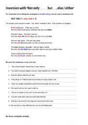 English Worksheet: Inversion with Not only... but