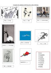 English Worksheet: Action verbs