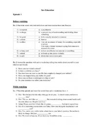 English Worksheet: Sex Education Worksheet