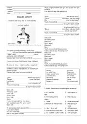 English Worksheet: SONG 