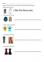 English Worksheet: which one do you prefer 