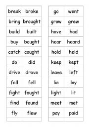 English Worksheet: Past Tense Memory