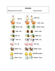 Upper case and lower case letters- Animals- Singular and Plural