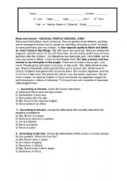 English Worksheet: Test High school 2nd grade