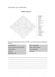 English Worksheet: robbery word search