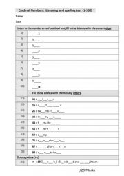 English Worksheet: cardinal numbers