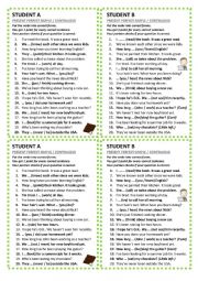 Present Perfect Simple vs Continuous - pair work