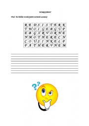 English Worksheet: hidden words