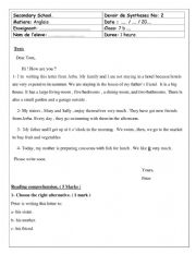 English Worksheet: 7th form end of term test 2