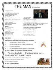 English Worksheet: THE MAN - Taylor Swift