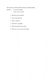 English Worksheet: Some/any