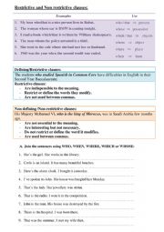 Restrictive and Non-restrictive clauses