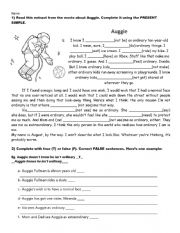 Wonder movie-reading activity