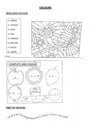 English Worksheet: COLOURS