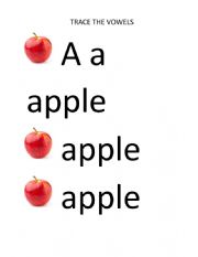 English Worksheet: Trace vowels 